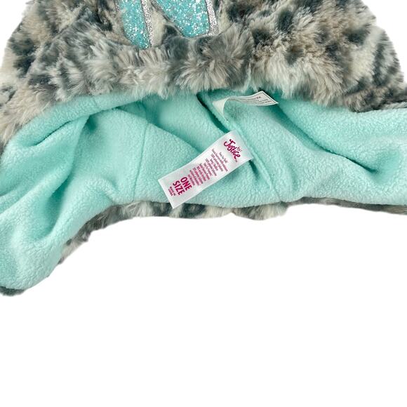 Justice Animal Print Faux Fur Hat Letter N - Picture 8 of 8